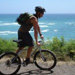 Mountain biking on Oahu.  Photo by Laurie Borman